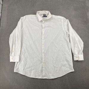 Adrienne Vittadini Mens 2XLT White Long Sleeve Button Down Dress Shirt 18-18.5